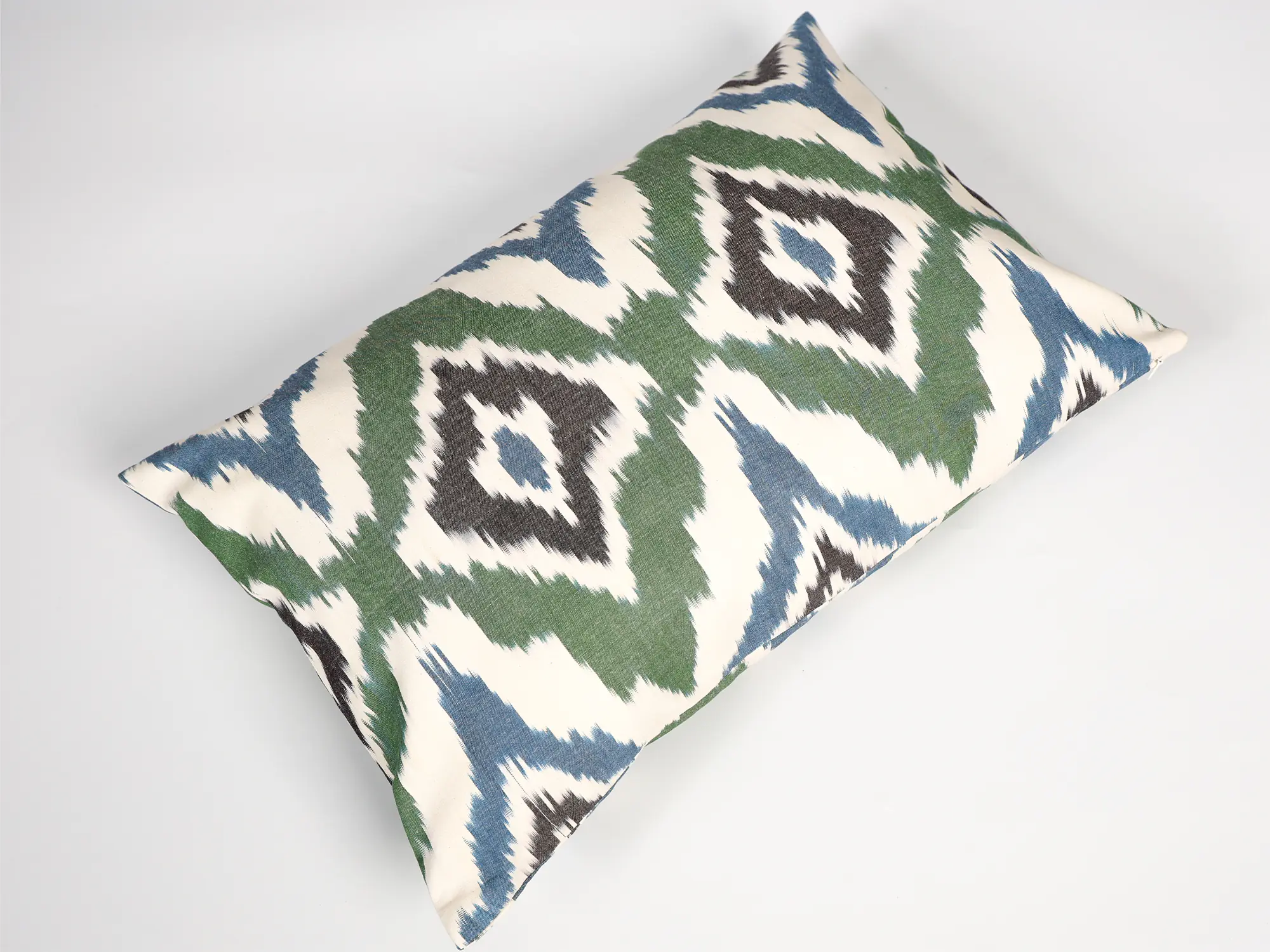 Green Blue Ikat Cushion Cover