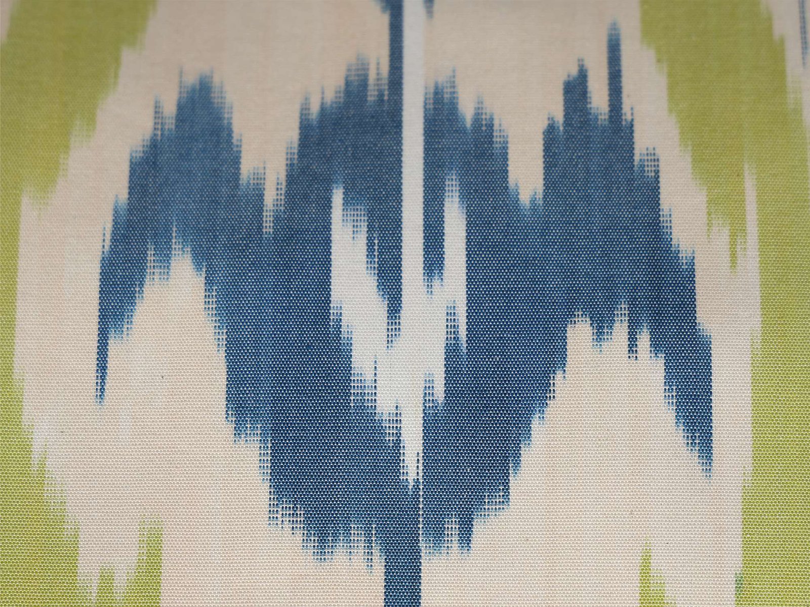 Lime Green and Blue Ikat Cushion Cover - Image 5