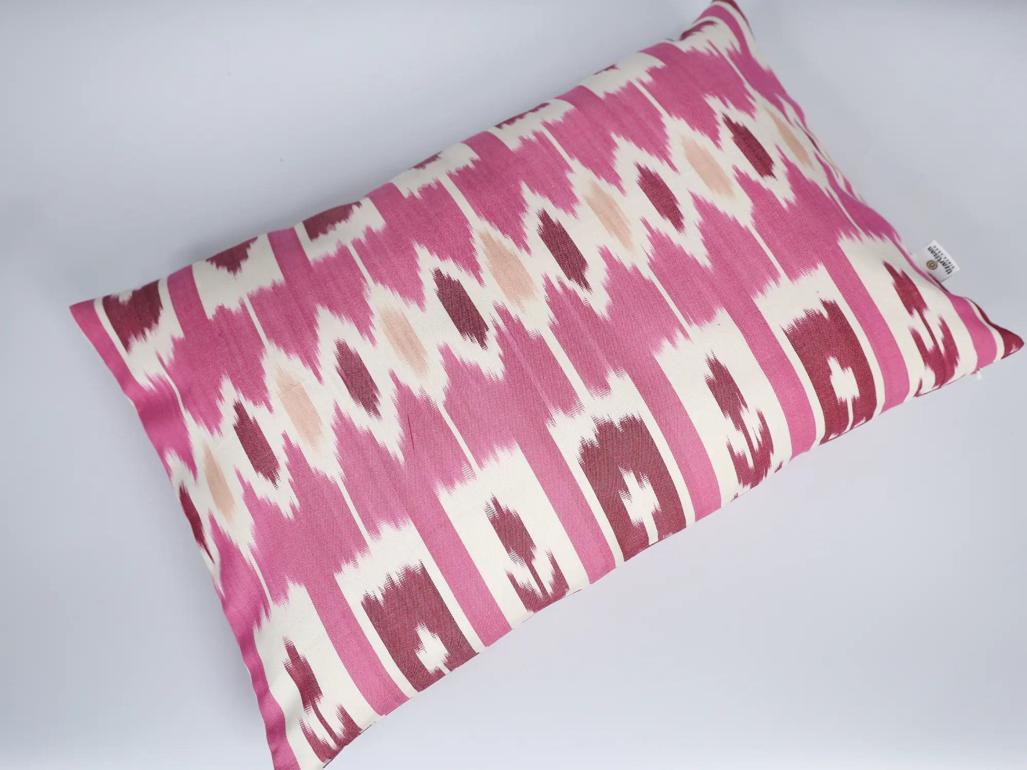 Pink Ikat Stripe Cushion Cover