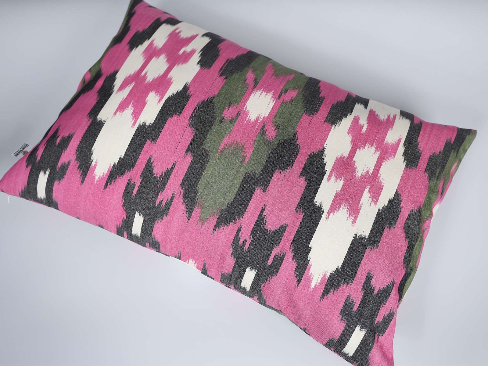 Pink and Black Ikat Cushion Cover - Image 7