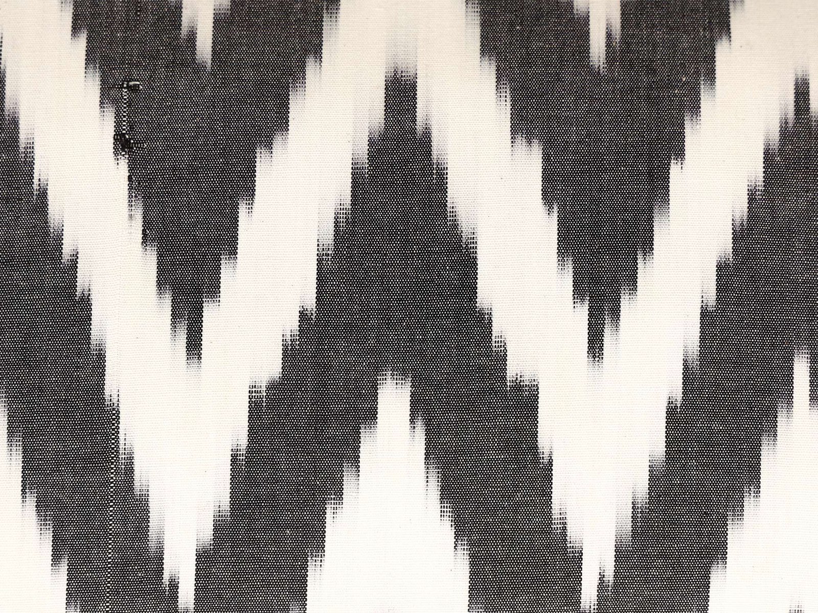Black Chevron Cotton Ikat Cushion - Image 7