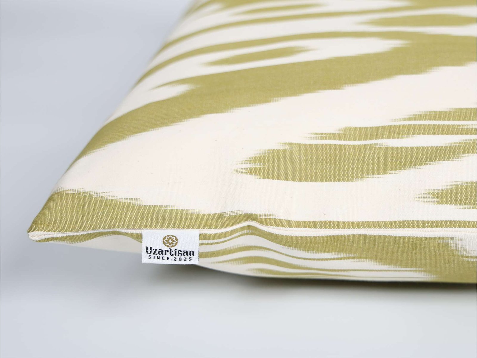 Olive Green Ikat Cushion Cover - Image 7