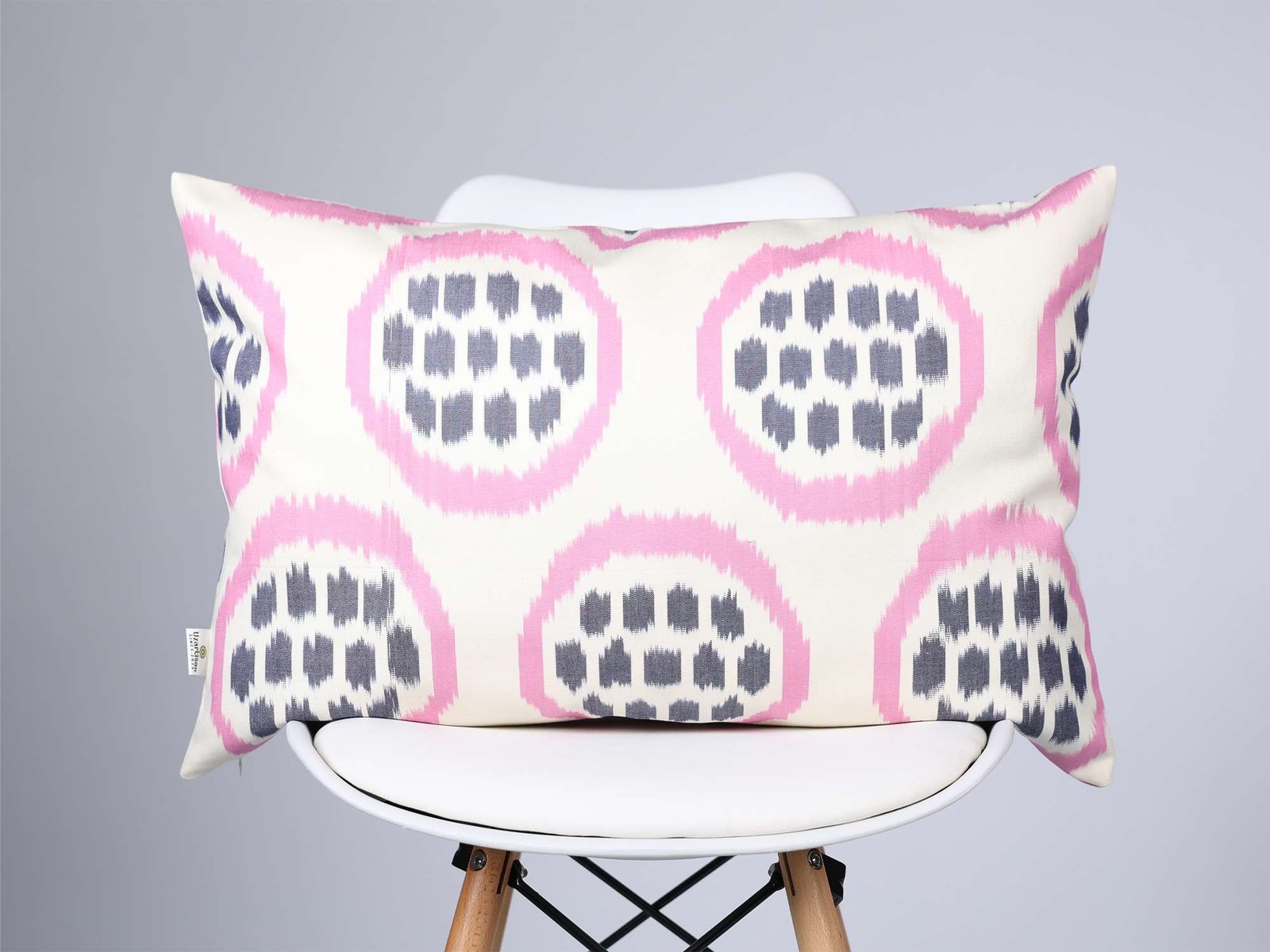 Elegant Pink Ikat Cushion Cover