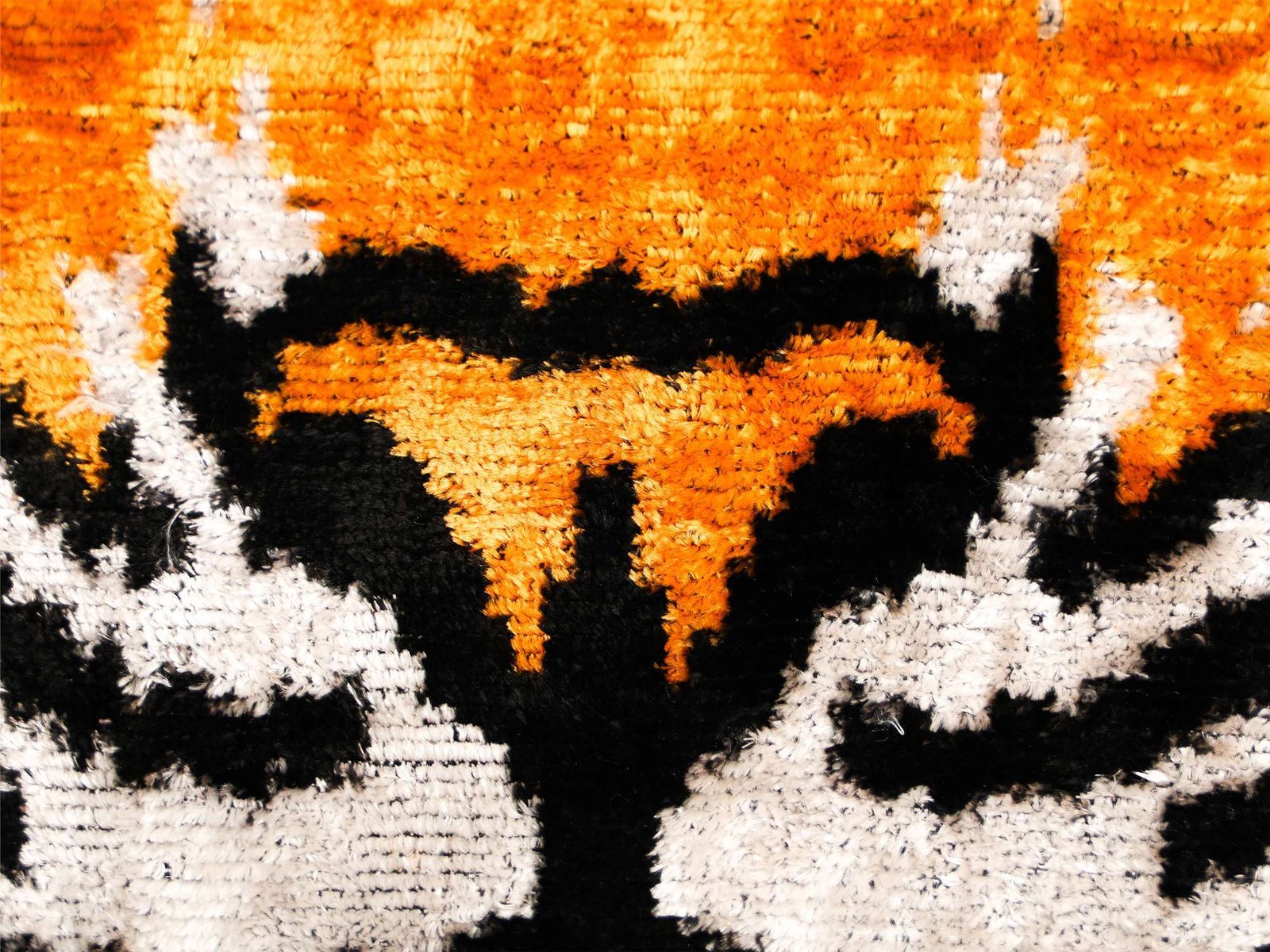 Handmade Tiger Silk Velvet Ikat Pillow Cover - Image 7