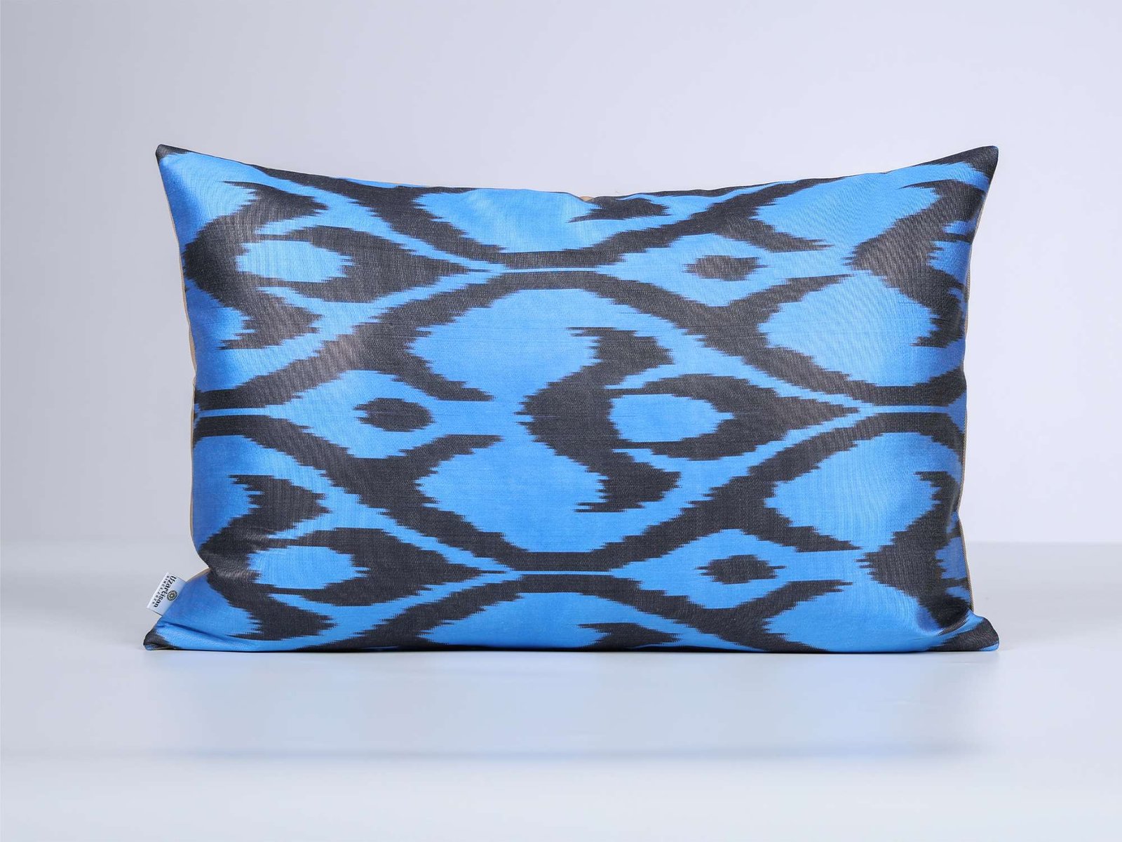 Blue Charcoal Ikat Pillow Cover - Image 2