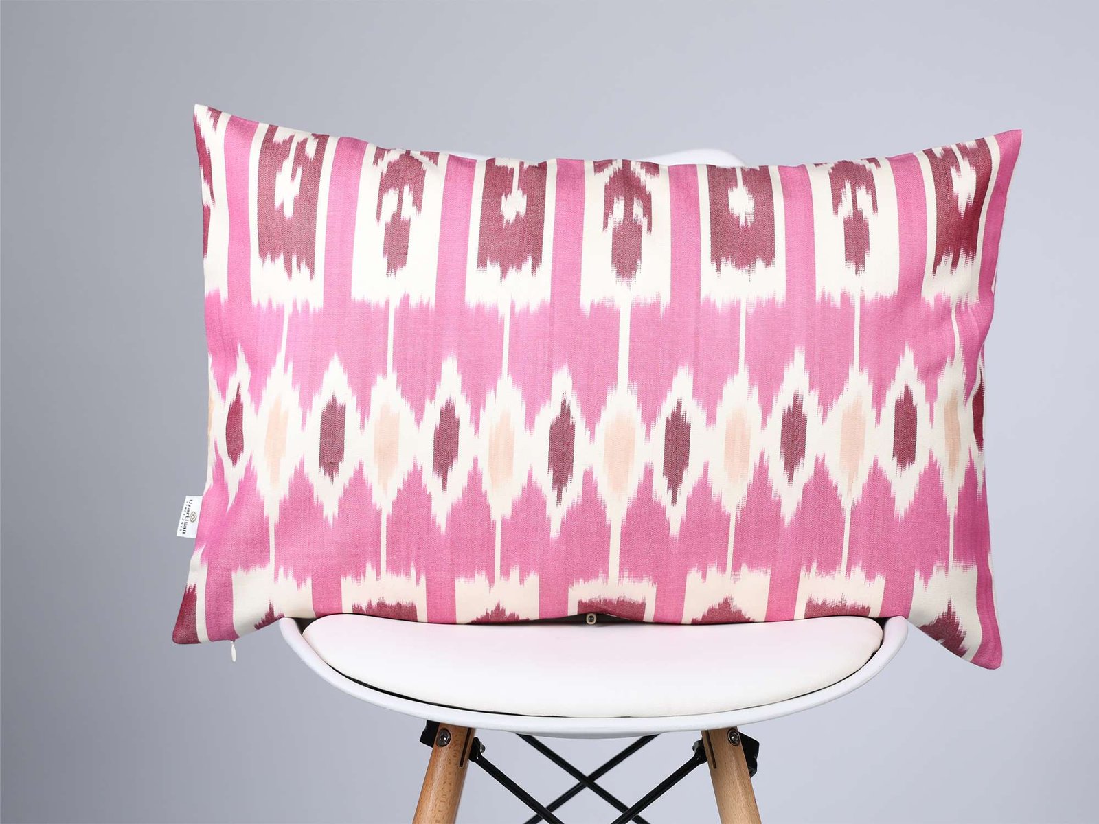 Pink Ikat Stripe Cushion Cover