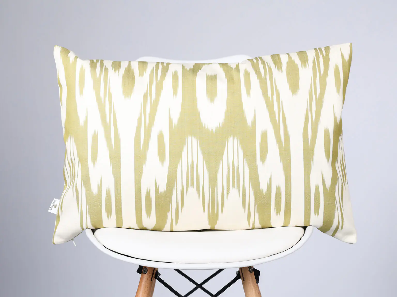 Olive Green Ikat Cushion Cover