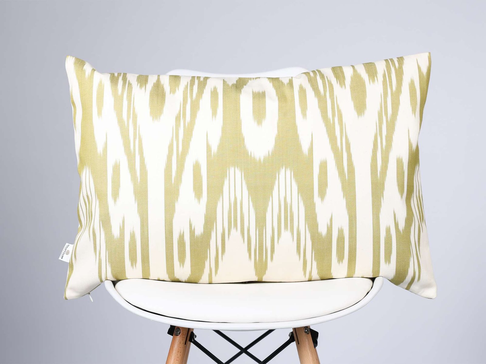 Olive Green Ikat Cushion Cover
