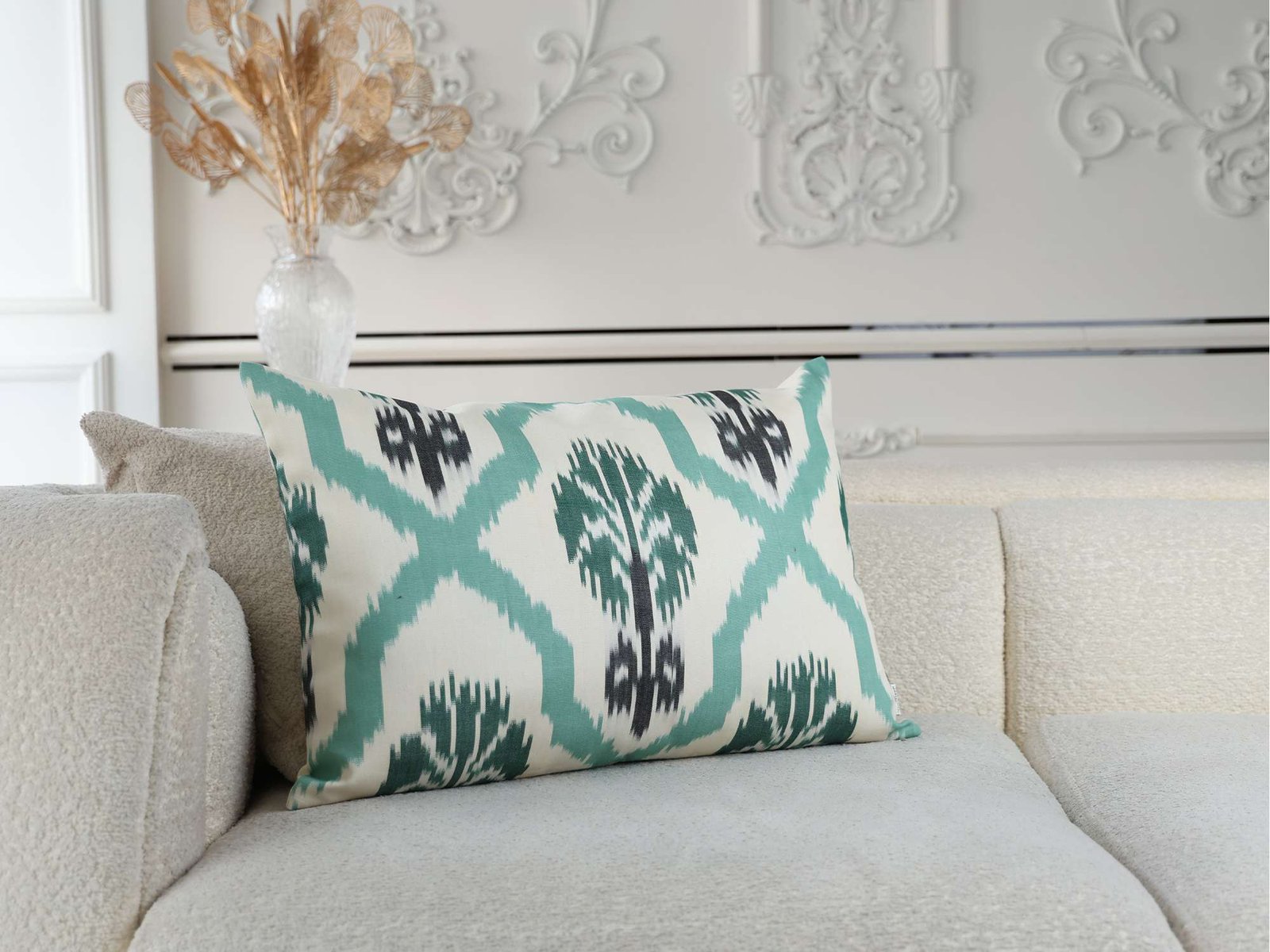 Mint Green Ikat Cushion Cover - Image 3