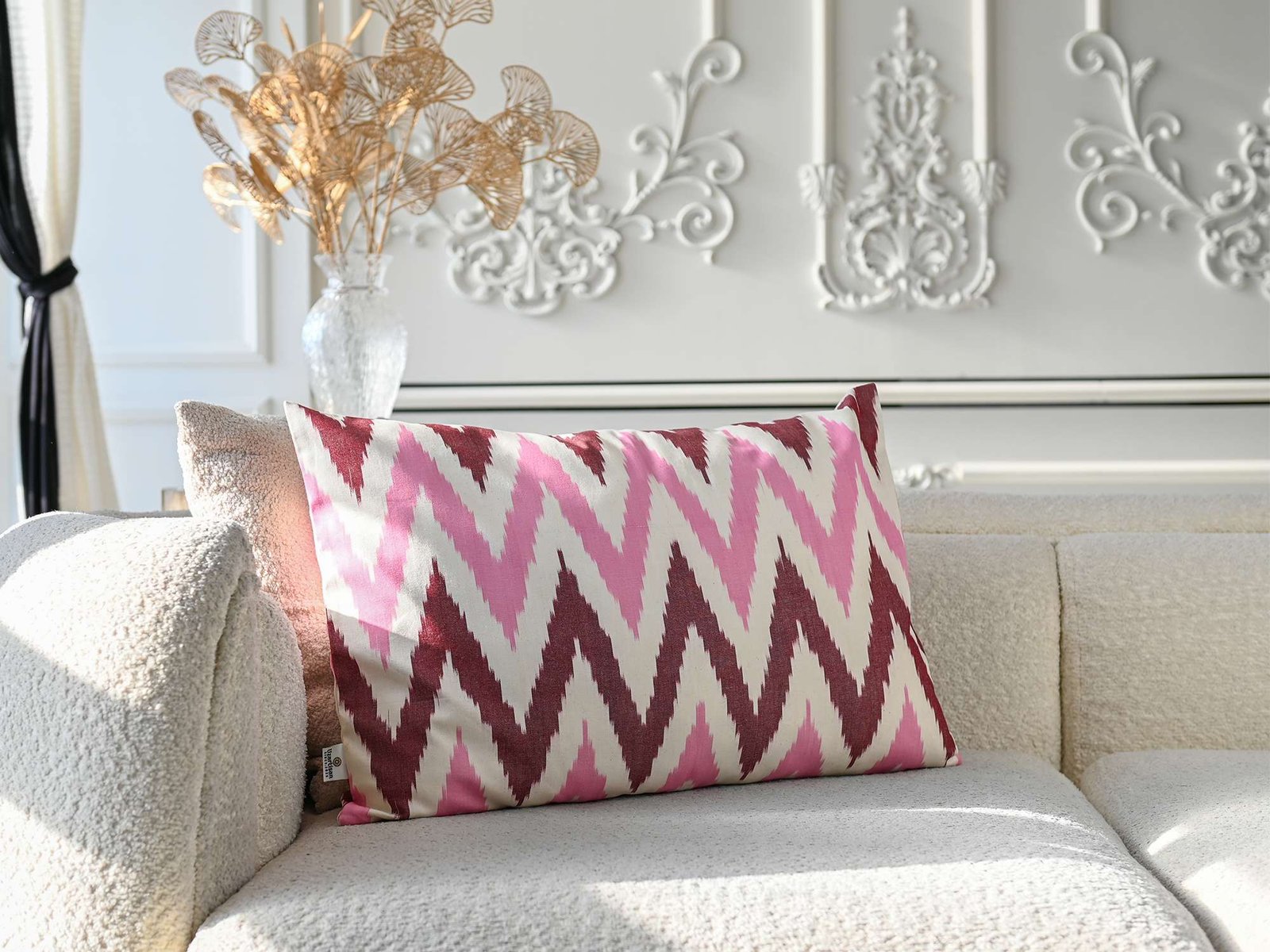 Pink Chevron Design Cushion Cover - Image 3