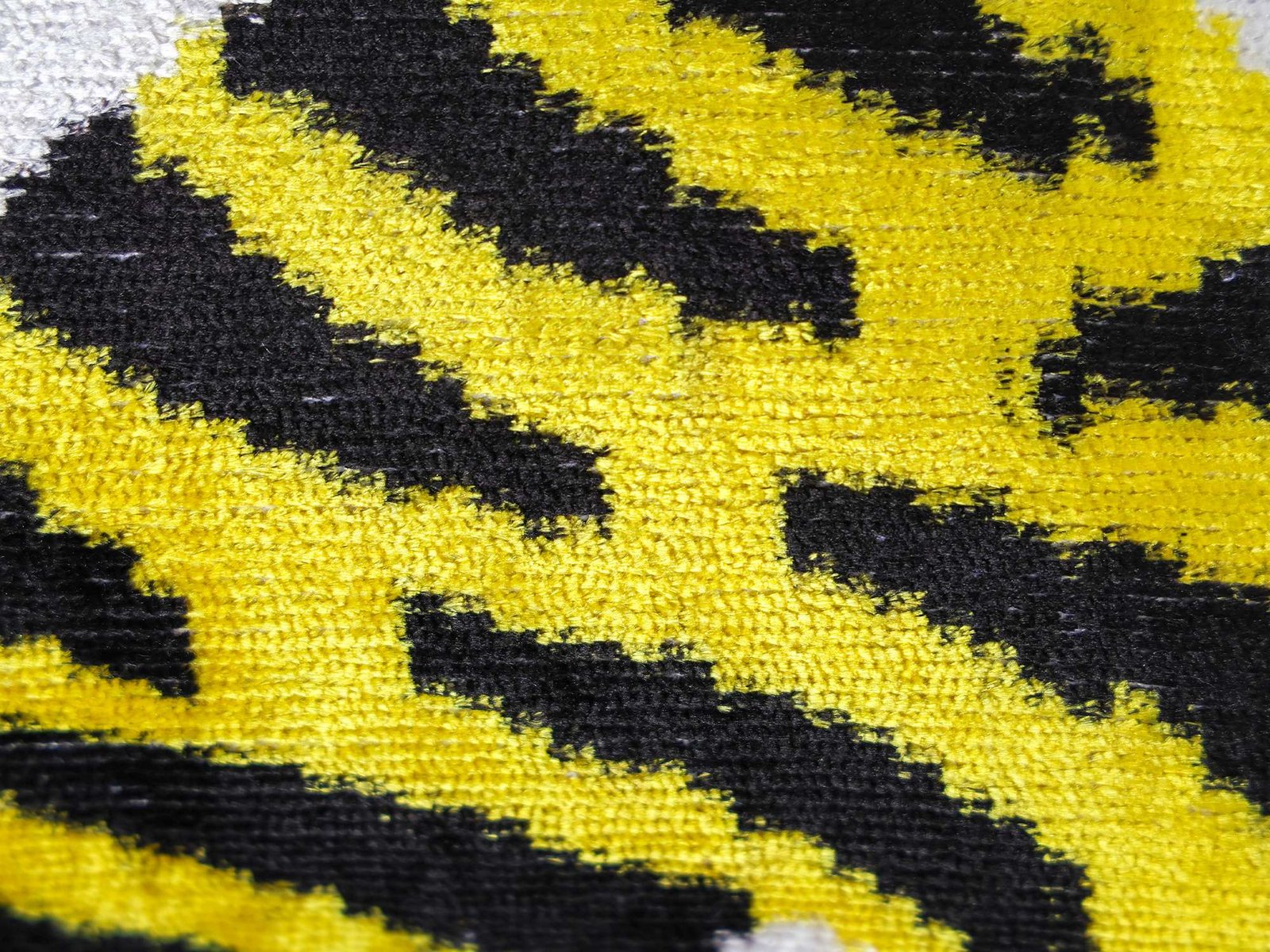 Yellow Tiger Handwoven Silk Velvet Lumbar Pillow Cover - Image 10
