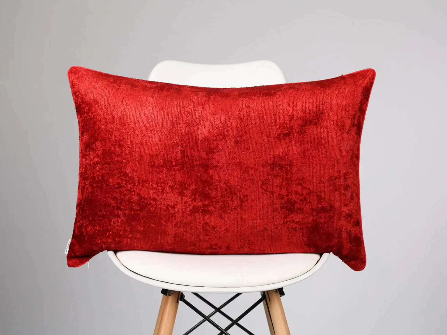 Red Silk Velvet Handwoven Pillow Cover