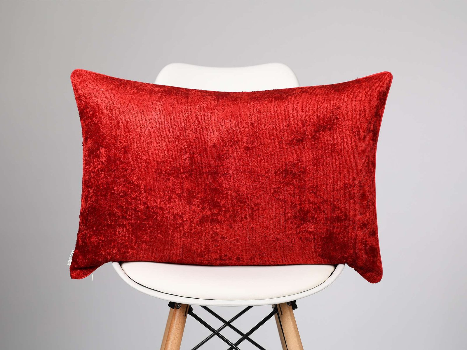 Red Silk Velvet Handwoven Pillow Cover