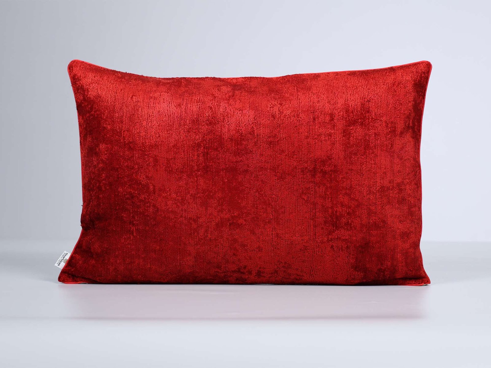 Red Silk Velvet Handwoven Pillow Cover