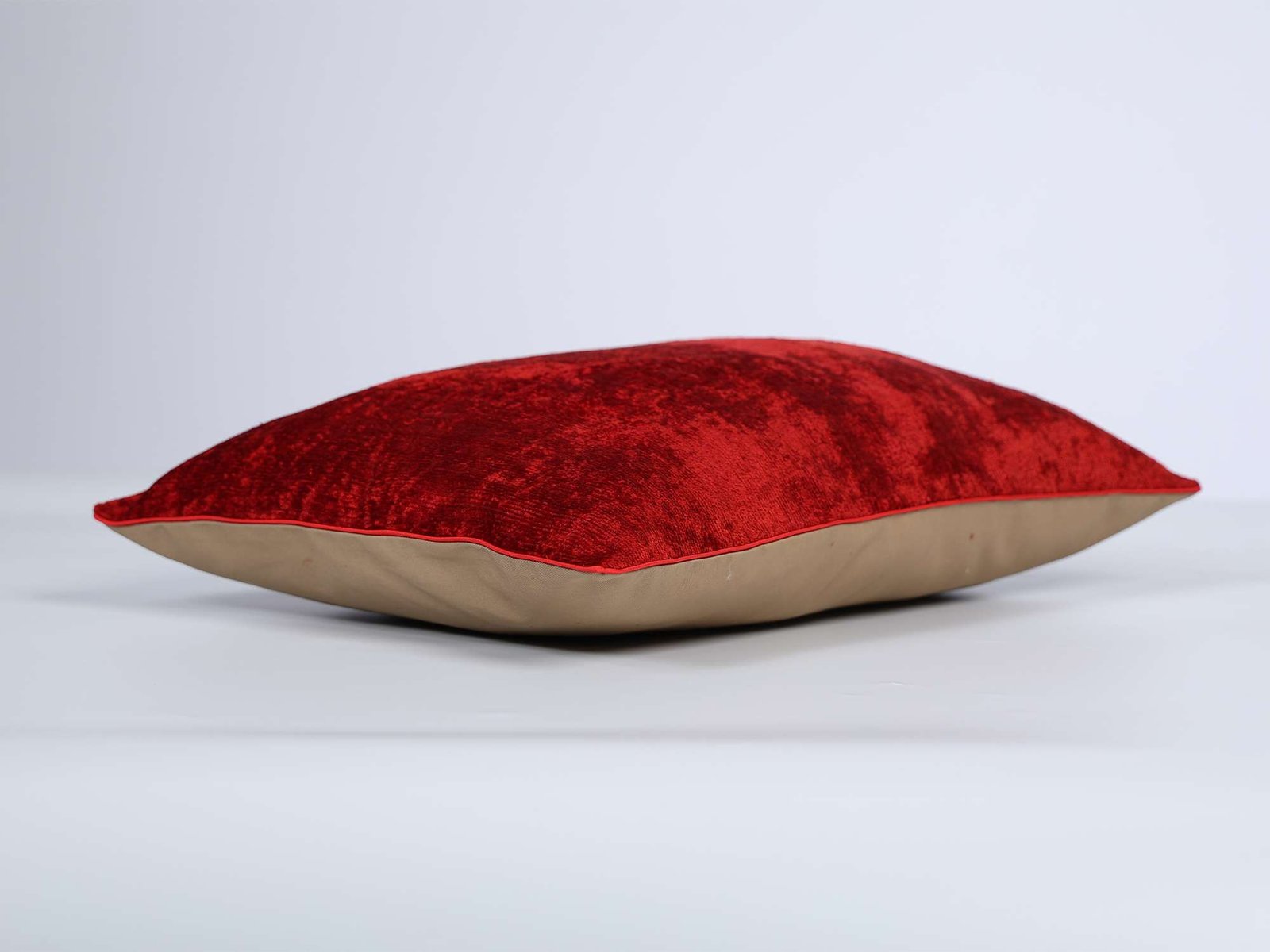 Red Silk Velvet Handwoven Pillow Cover