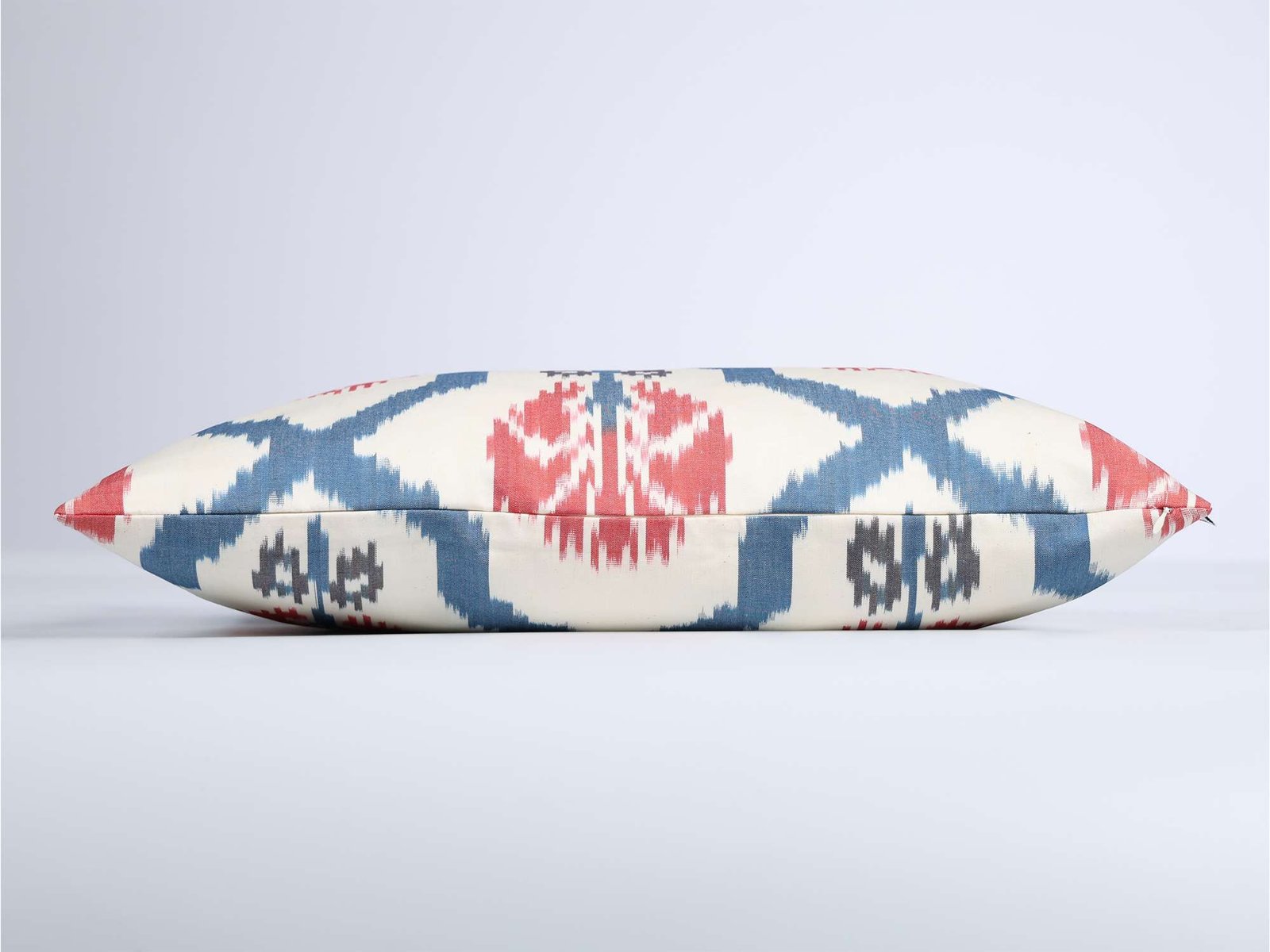 Blue Red Ikat Cushion Cover – Modern Handmade Pillow - Image 8