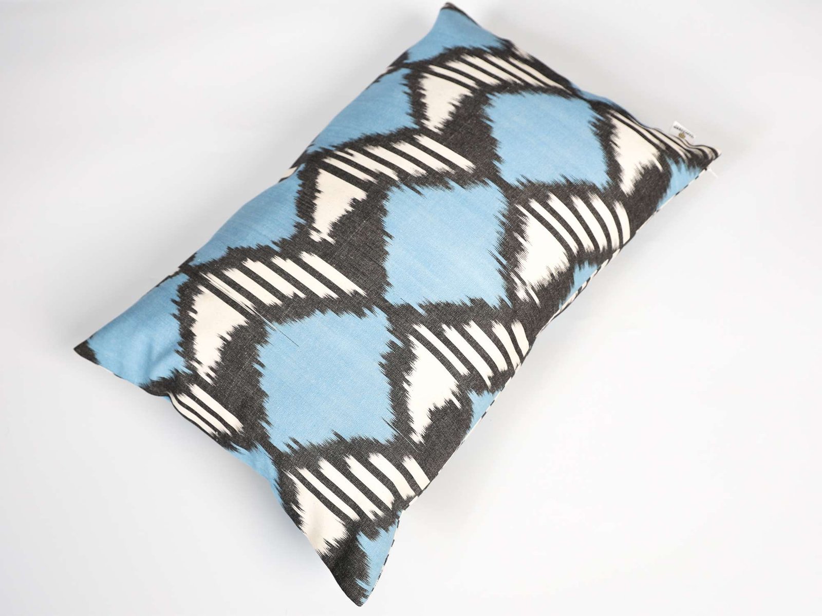 Blue Black Ikat Cotton Pillow Cover - Image 4