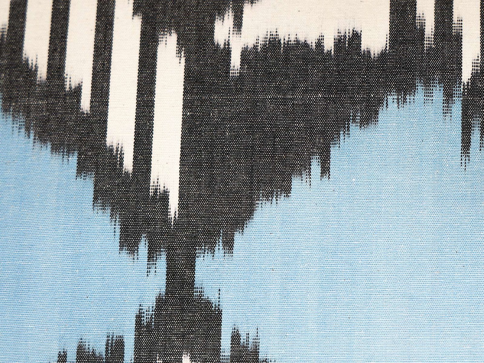 Blue Black Ikat Cotton Pillow Cover - Image 5