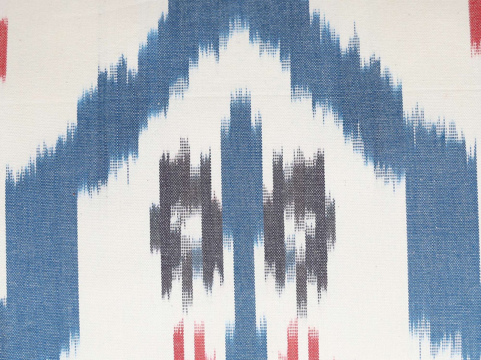 Blue Red Ikat Cushion Cover – Modern Handmade Pillow - Image 6