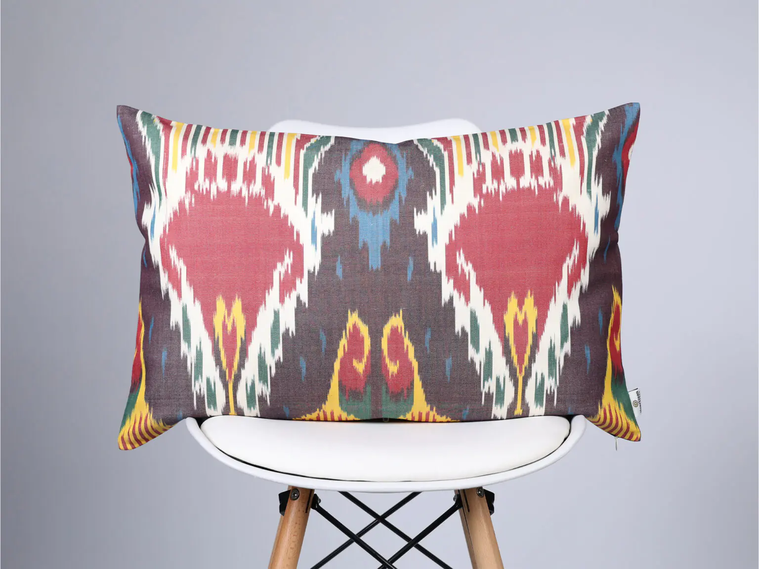 Multicolor Ikat Cushion Cover – Red Blue Decorative Pillow
