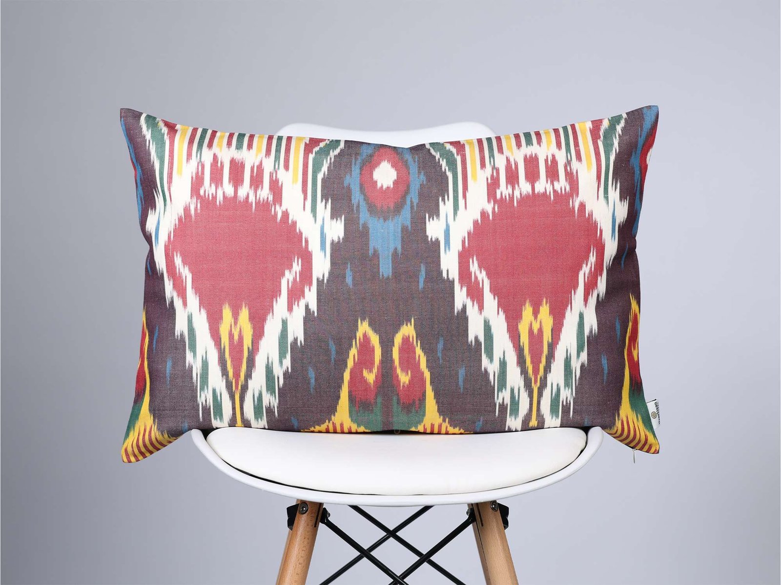 Multicolor Ikat Cushion Cover – Red Blue Decorative Pillow