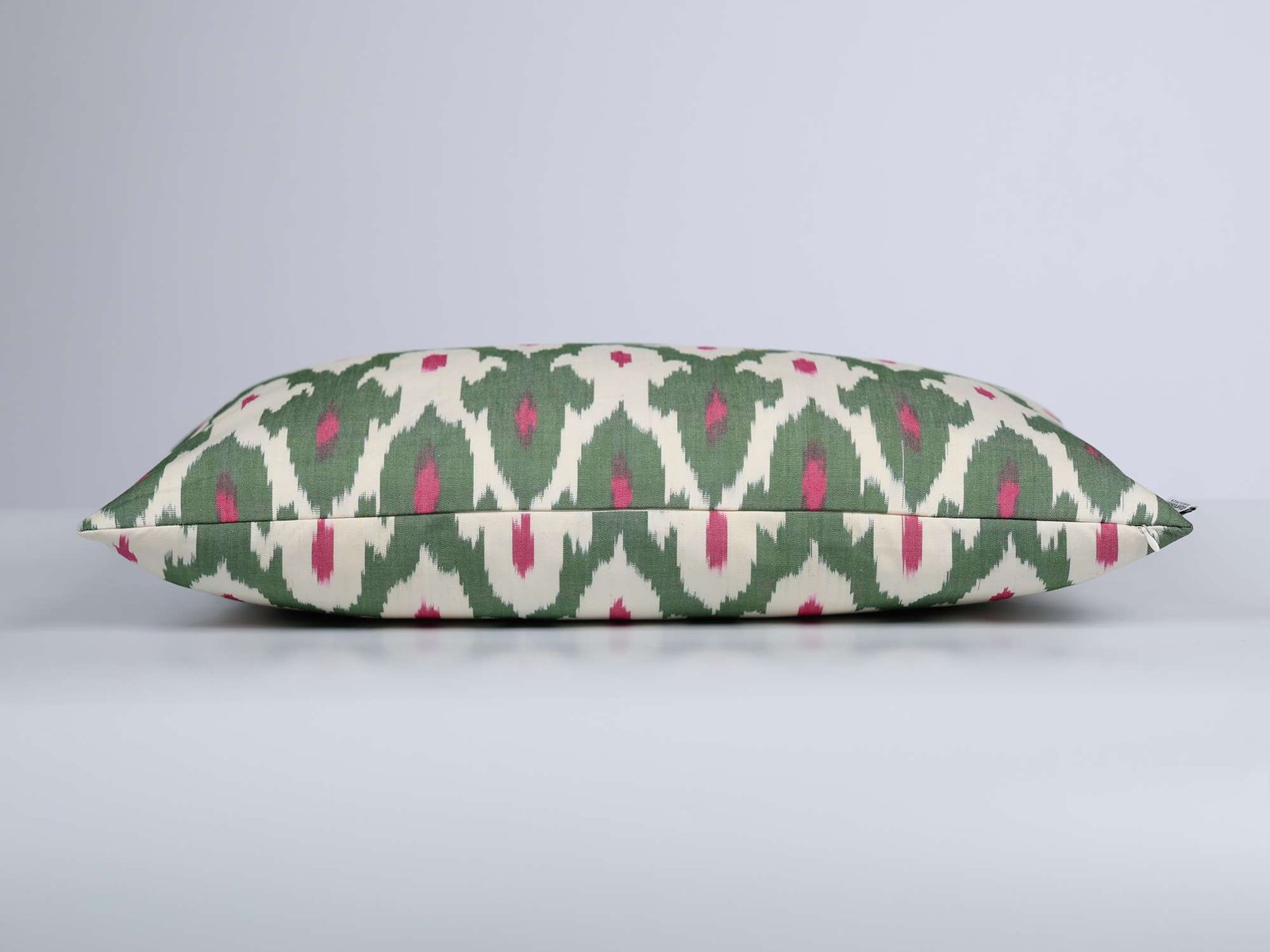 Green Pink Decorative Ikat Pillow Cover - Image 4
