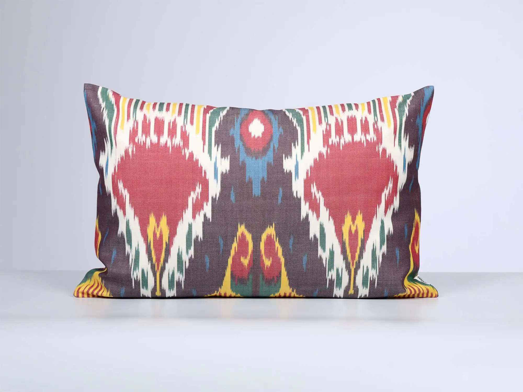 Multicolor Ikat Cushion Cover – Red Blue Decorative Pillow