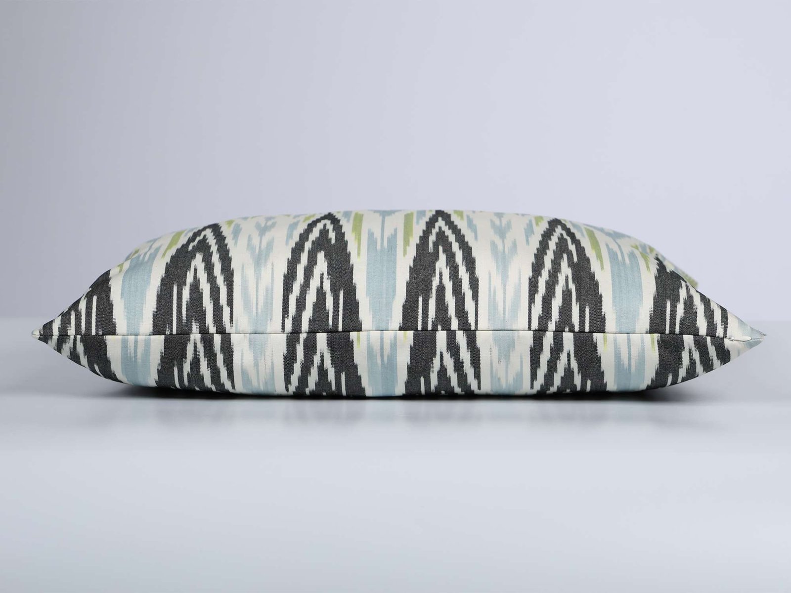 Blue Green Ikat Pillow Cover – Black Chevron Pattern - Image 4