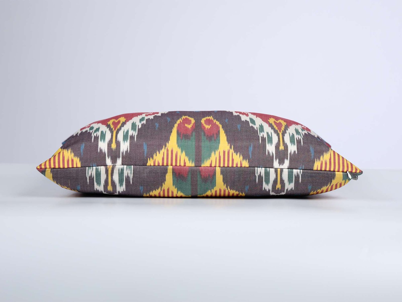 Multicolor Ikat Cushion Cover – Red Blue Decorative Pillow - Image 4