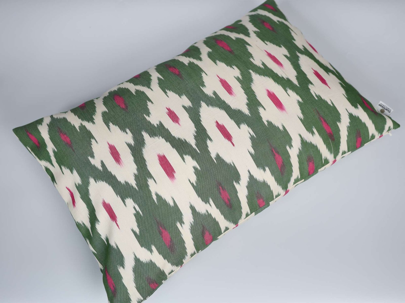 Green Pink Decorative Ikat Pillow Cover - Image 6