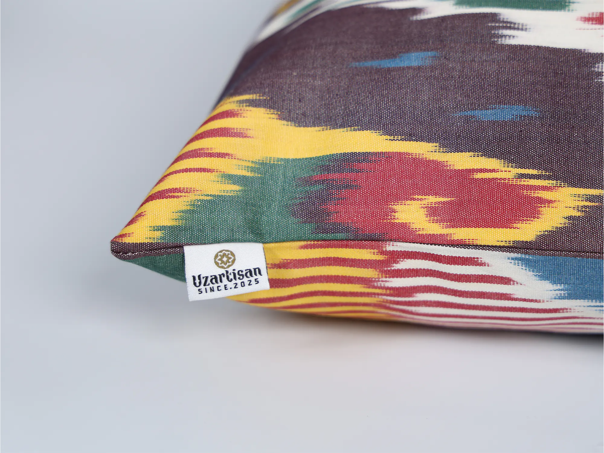 Multicolor Ikat Cushion Cover – Red Blue Decorative Pillow