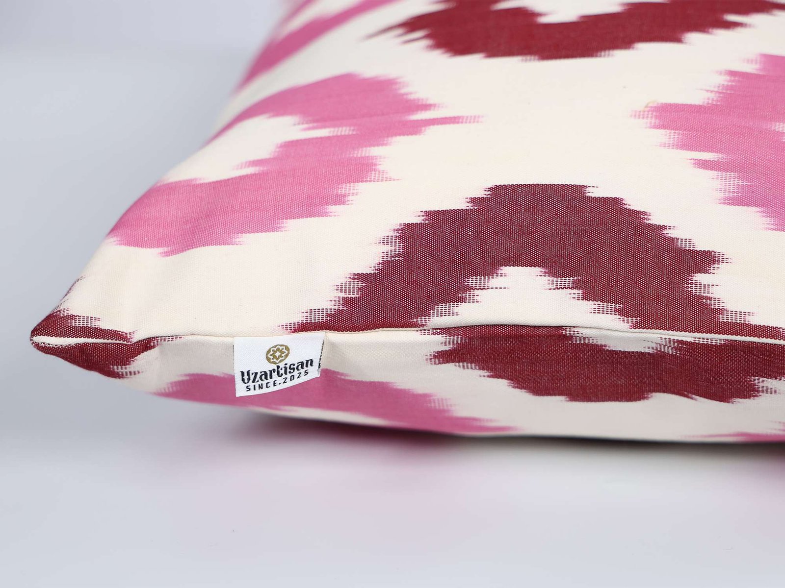 Pink Ikat Cotton Cushion Cover - Image 7