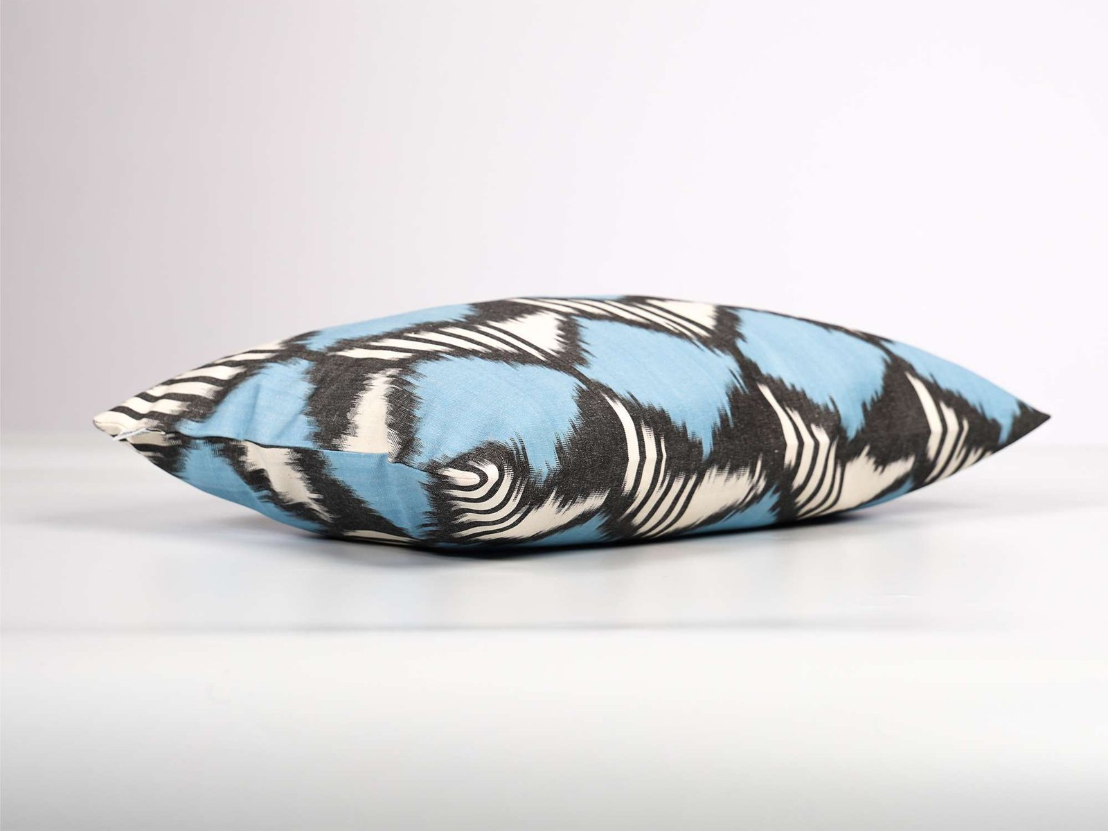 Blue Black Ikat Cotton Pillow Cover - Image 8