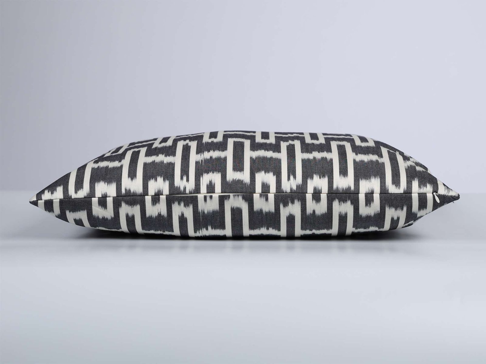 Black Ikat Pillow Cover – White Geometric Pattern - Image 7