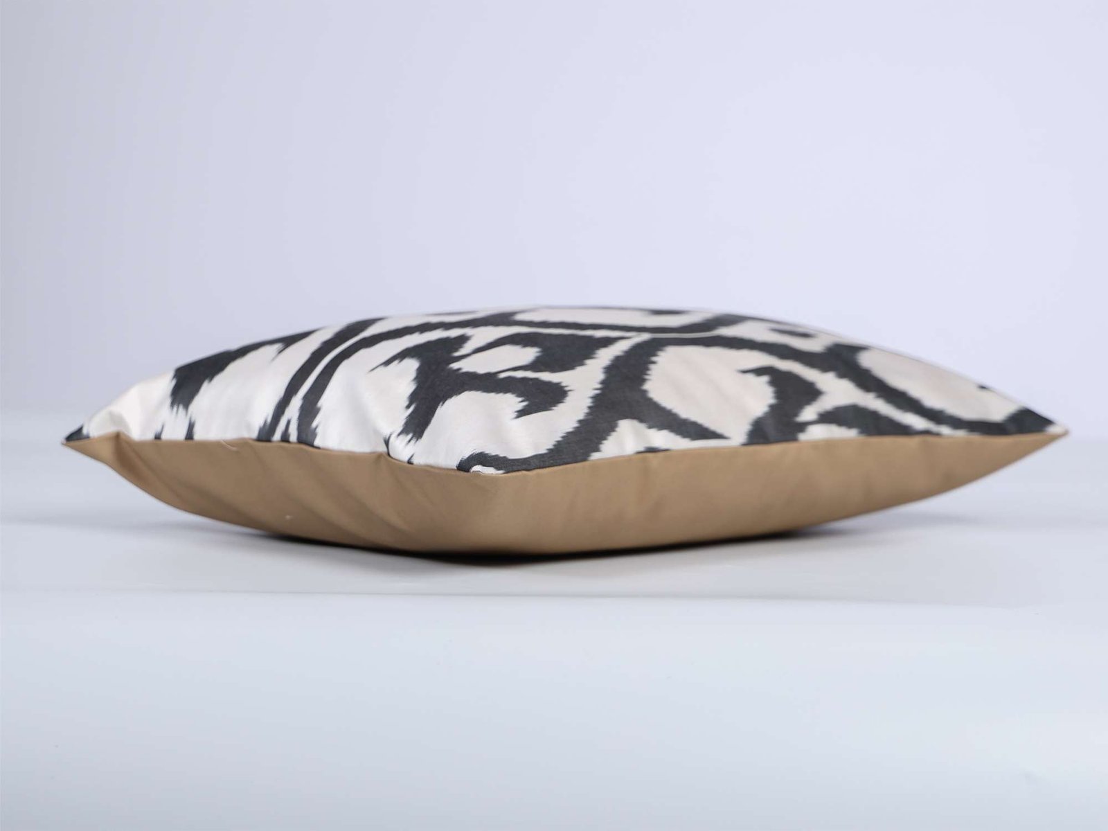 Black White Handwoven Silk Ikat Cushion Cover - Image 7