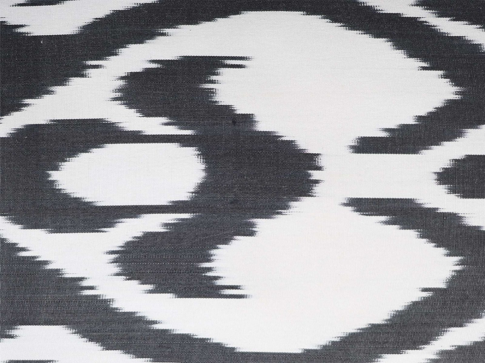 Black White Handwoven Silk Ikat Cushion Cover - Image 8