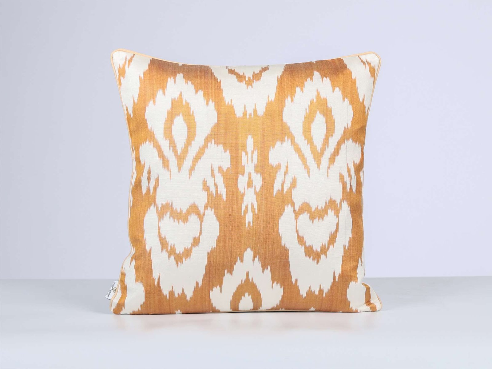 Mustard Gold Handwoven Silk Ikat Cushion Cover - Image 7