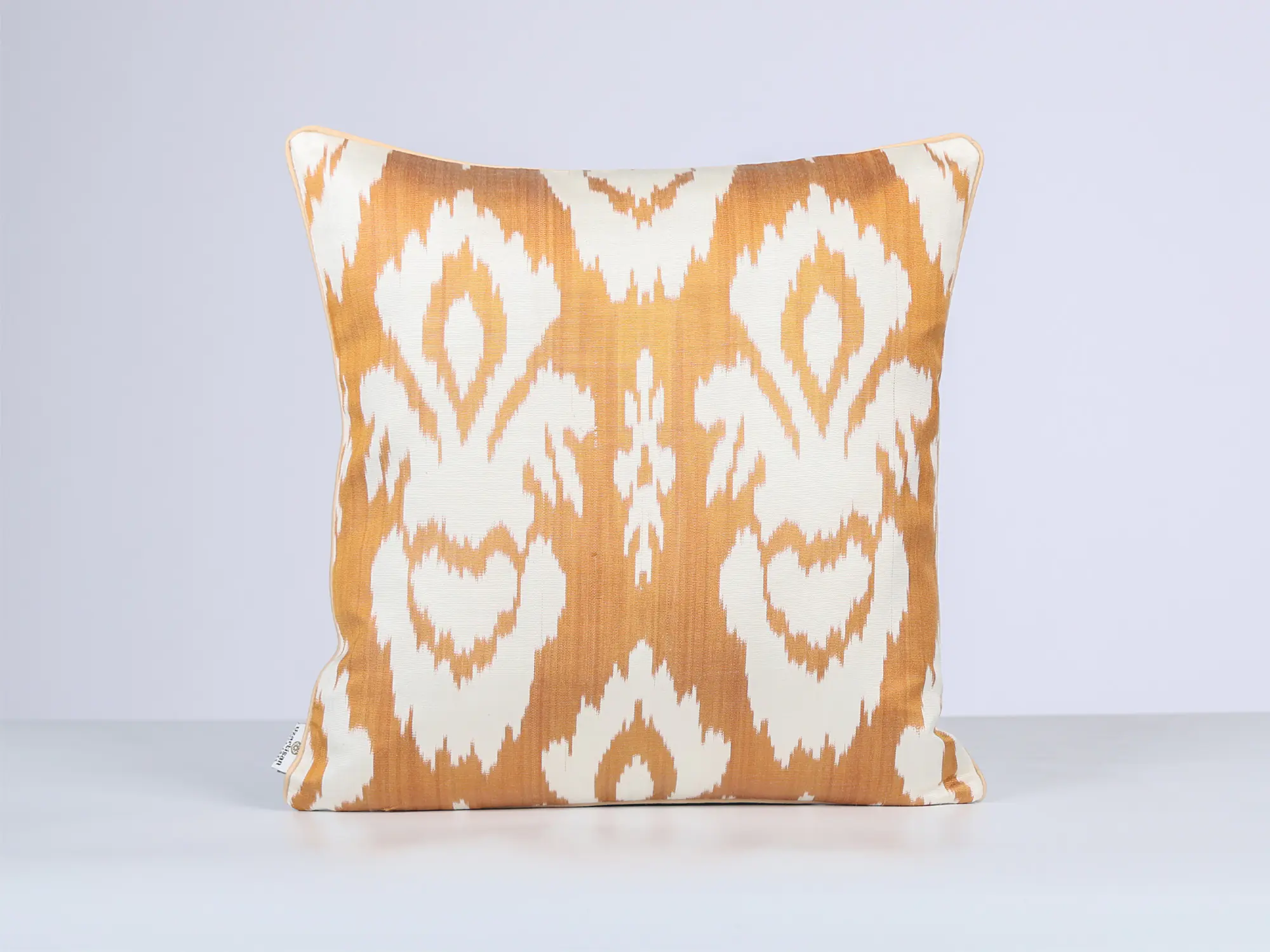 Mustard Gold Handwoven Silk Ikat Cushion Cover - Image 7