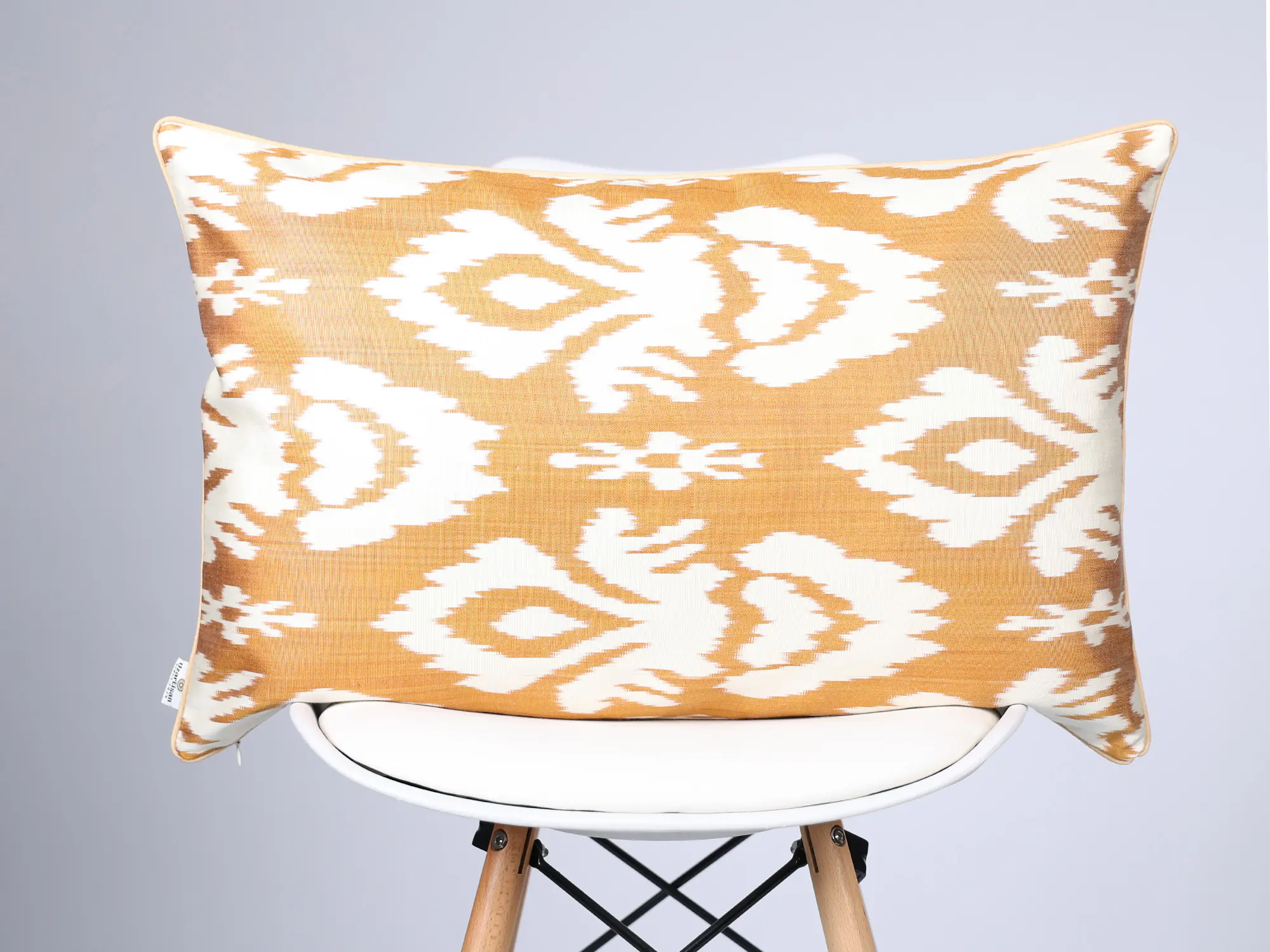 Mustard Gold Handwoven Silk Ikat Cushion Cover