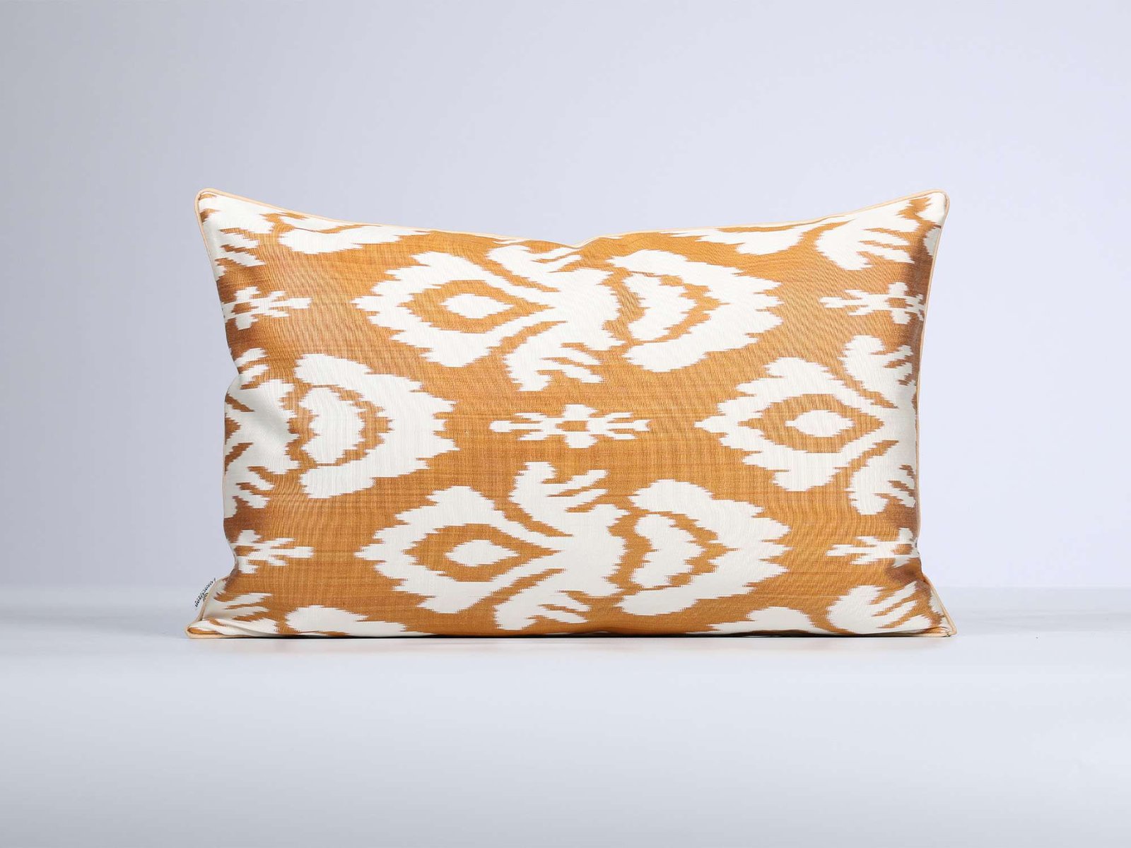 Mustard Gold Handwoven Silk Ikat Cushion Cover - Image 2