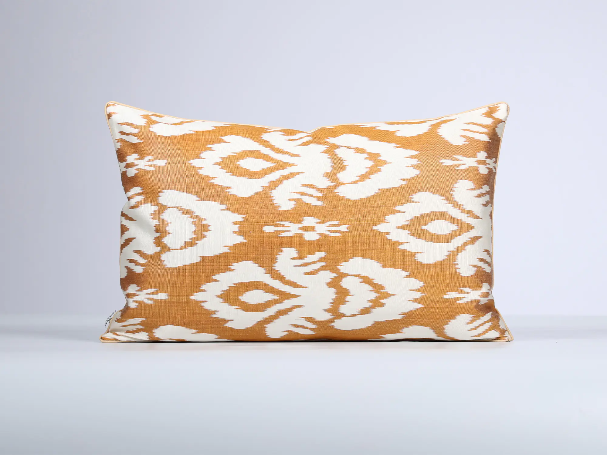 Mustard Gold Handwoven Silk Ikat Cushion Cover - Image 2