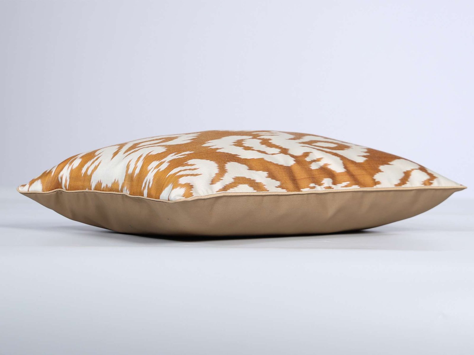 Mustard Gold Handwoven Silk Ikat Cushion Cover - Image 5